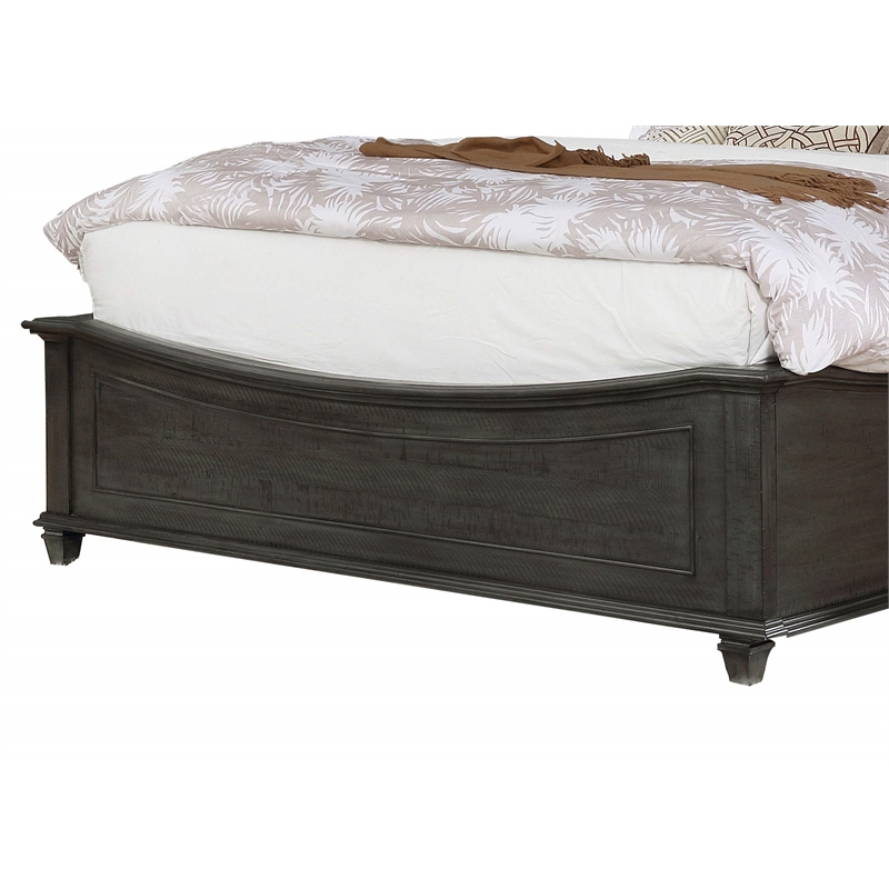 Rustic Gray Wood California King Panel Bed