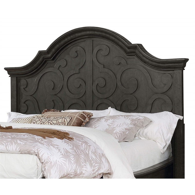 Rustic Gray Wood Eastern King Panel Bed