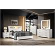 White and Chrome Bedframe with LED Headboard in Eastern King