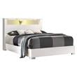 White and Chrome Bedframe with LED Headboard in Eastern King