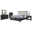 Sandy Platform Cappuccino Wood 5 Piece Bedroom Set in California King