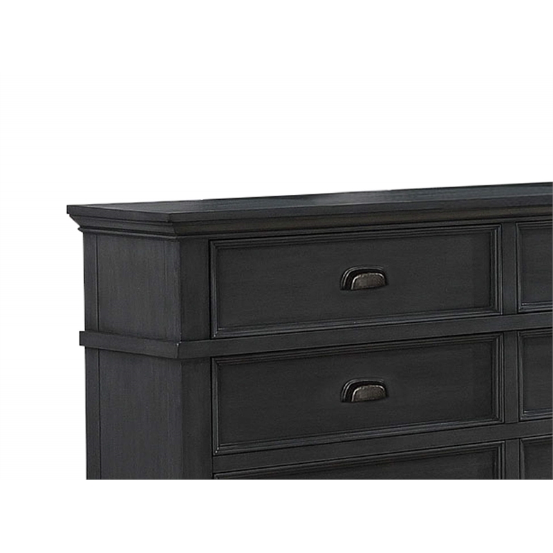 Sandy Bedroom Dresser with 6 Drawers in Cappuccino Wood