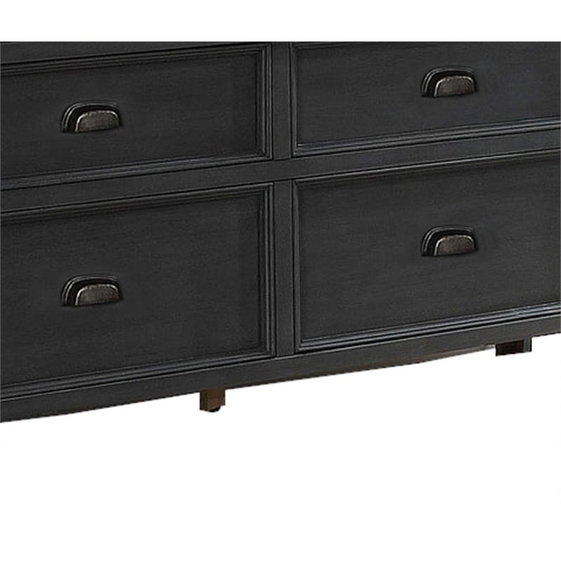 Sandy Bedroom Dresser with 6 Drawers in Cappuccino Wood