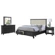 Sandy Platform Cappuccino Wood 4 Piece Bedroom Set in Eastern King