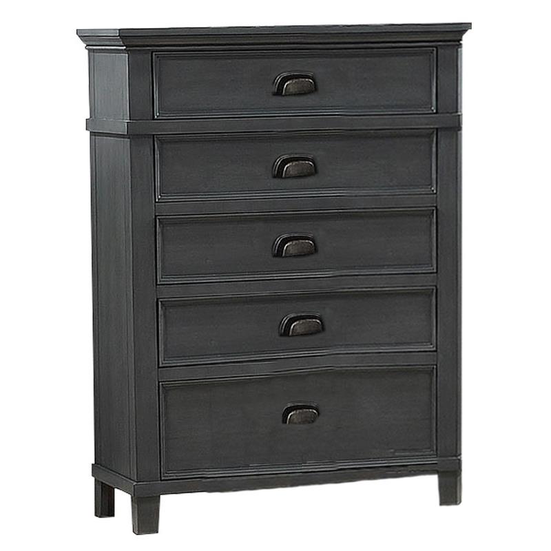 Sandy Platform Cappuccino Wood 6 Piece Bedroom Set in Eastern King