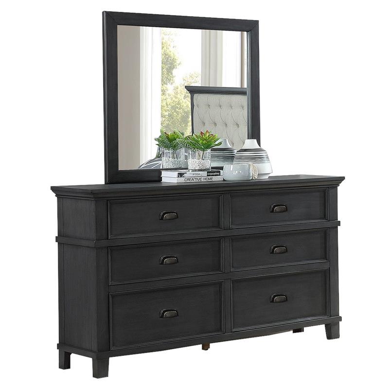 Sandy Platform Cappuccino Wood 5 Piece Bedroom Set in Queen