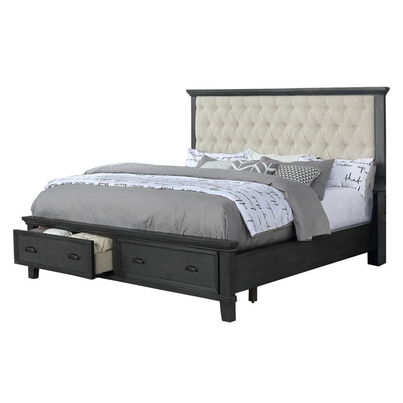Sandy Platform Queen Bed in Cappuccino Wood