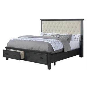 Sandy Platform Queen Bed in Cappuccino Wood