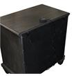 Rustic Gray Wood Nightstand with Twist Lock and 2 USB ports