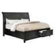 Platform Sleigh Queen Bed in Rustic Grey Wood