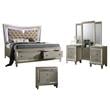 Champagne Silver Wood 3 Piece Set with Vanity and California King Bed