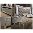 Champagne Silver Wood Nightstand with 2 Drawers