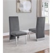 Clear Glass Dining Set with Table and 6 Gray Velvet Chairs