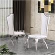 White Marble 5 piece Dining Set with Silver Stainless Steel Base