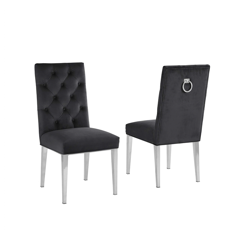 White Marble 5 piece Dining Set with Silver Stainless Steel Base