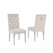 White Marble 5 piece Dining Set with Silver Stainless Steel Base
