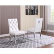 White Marble 5 piece Dining Set with Silver Stainless Steel Base