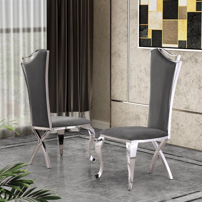 6pc. White Marble Dining Set with Lazy Susan and Silver Stainless Steel
