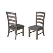 Rustic 9pc Dining Set with Gray Linen Chairs and Extendable Wood Dining Table