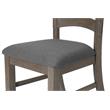 Rustic 9pc Dining Set with Gray Linen Chairs and Extendable Wood Dining Table