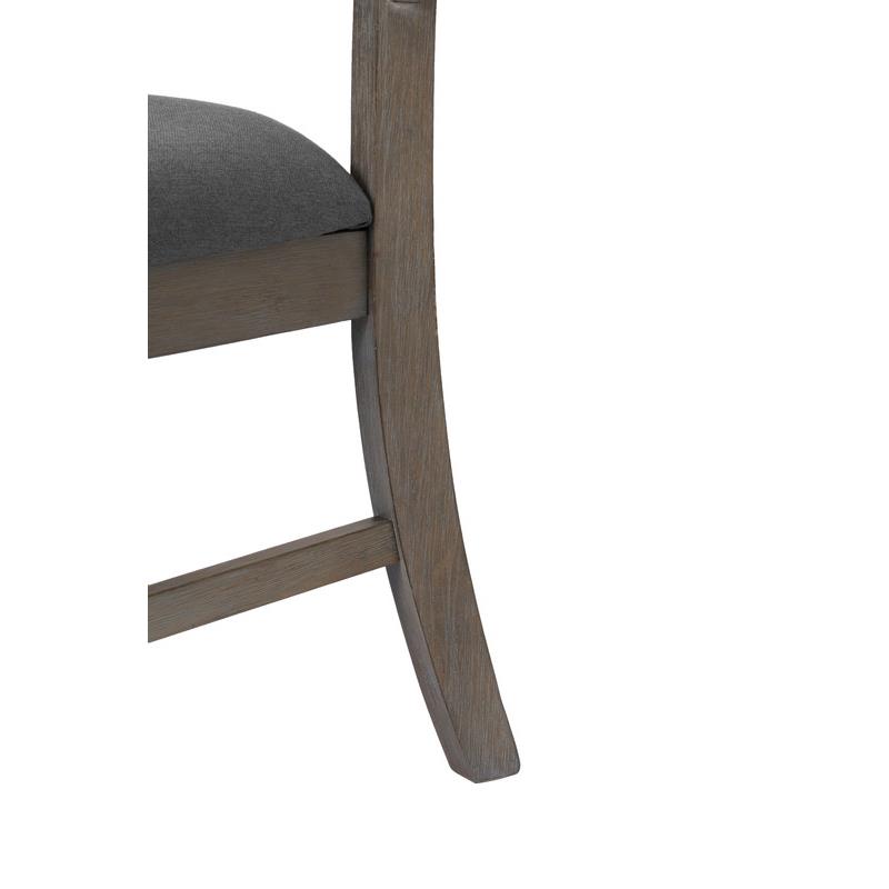 Rustic 9pc Dining Set with Gray Linen Chairs and Extendable Wood Dining Table