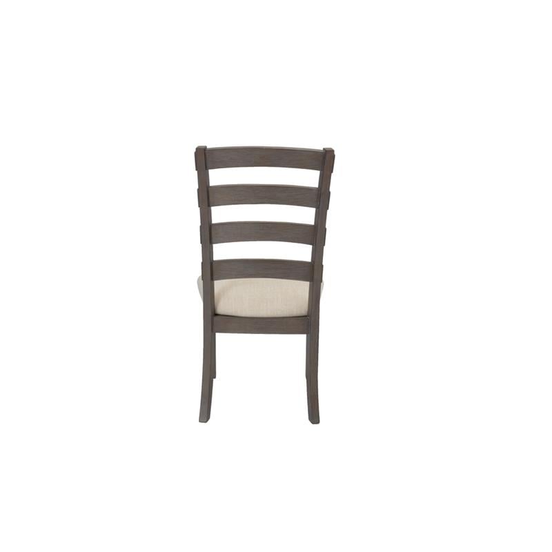 beige linen dining chairs (set of 2) with rustic gray brown wood
