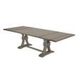 Rustic Gray Wood 7pc Dining Set with Table and Beige Linen Chairs