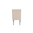 Rustic Gray Wood 7pc Dining Set with Table and Beige Linen Chairs