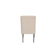 Rustic Gray Dining Chairs (Set of 2) with Beige Linen Fabric Tufted Seats