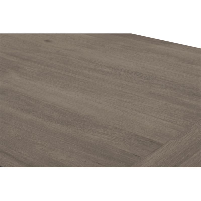 Rustic Gray Wood Extendable Dining Table with Removable Leaves