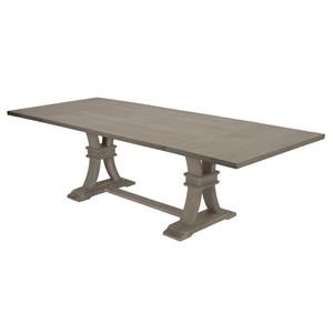 Rustic Gray Wood Extendable Dining Table with Removable Leaves