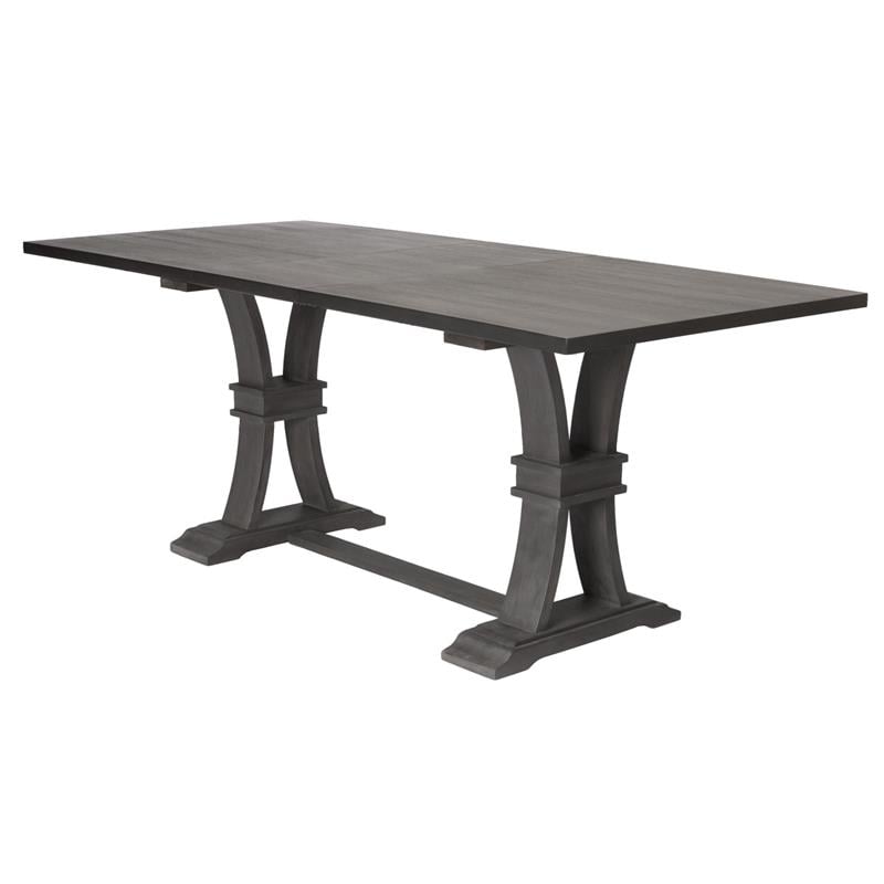 Counter-height Rustic Gray Wood Extendable Dining Table with Removable 18