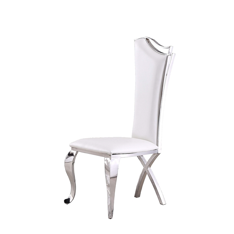 Rectangular Clear Glass 7pc Dining Set with Silver Stainless Steel Base