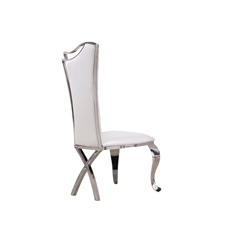 Rectangular Clear Glass 7pc Dining Set with Silver Stainless Steel Base