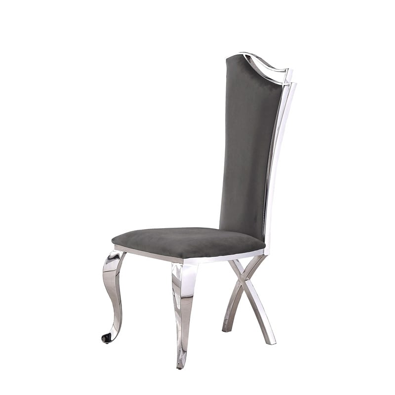 Rectangular Clear Glass 7pc Dining Set with Silver Stainless Steel Base