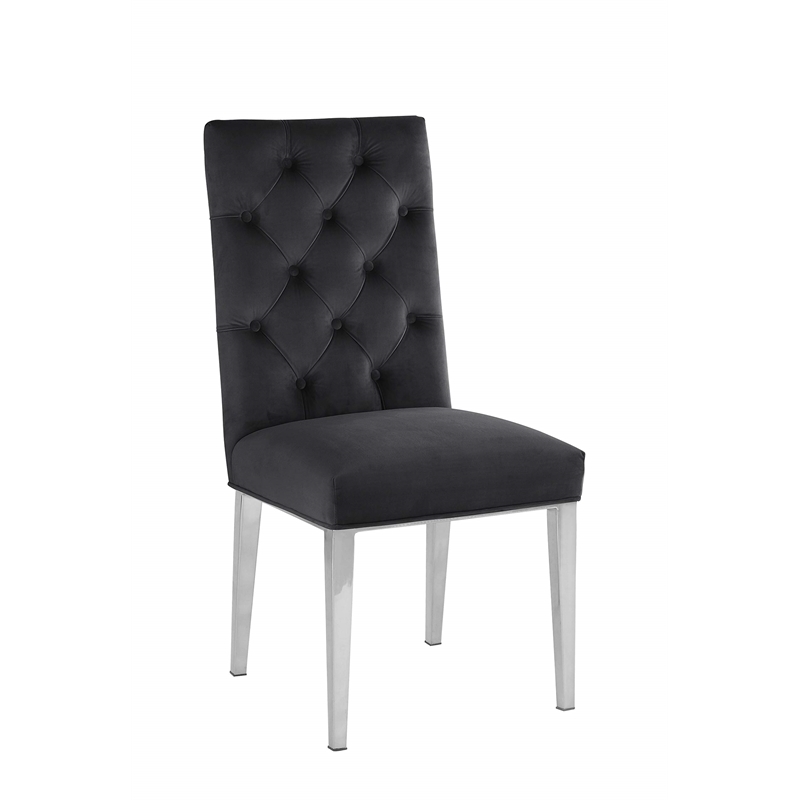 Rectangular Clear Glass 7pc Dining Set with Silver Stainless Steel Base