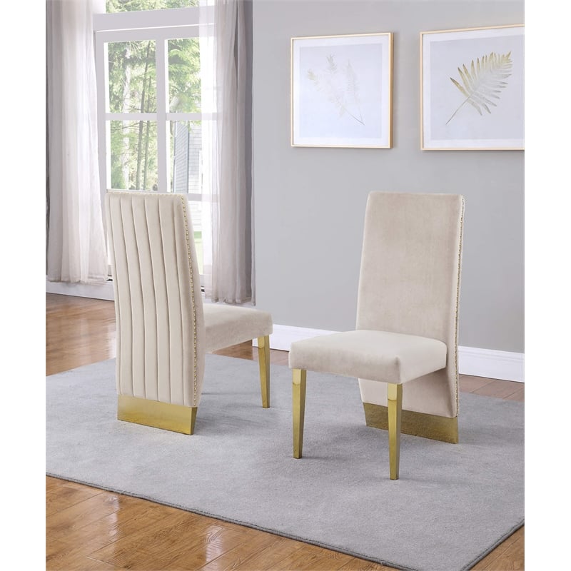 Rectangular Clear Glass 5pc Dining Set with Gold Stainless Steel Base