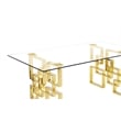 Rectangular Clear Glass 5pc Dining Set with Gold Stainless Steel Base