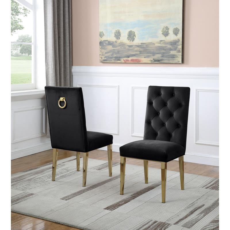 Rectangular Clear Glass 5pc Dining Set with Gold Stainless Steel Base