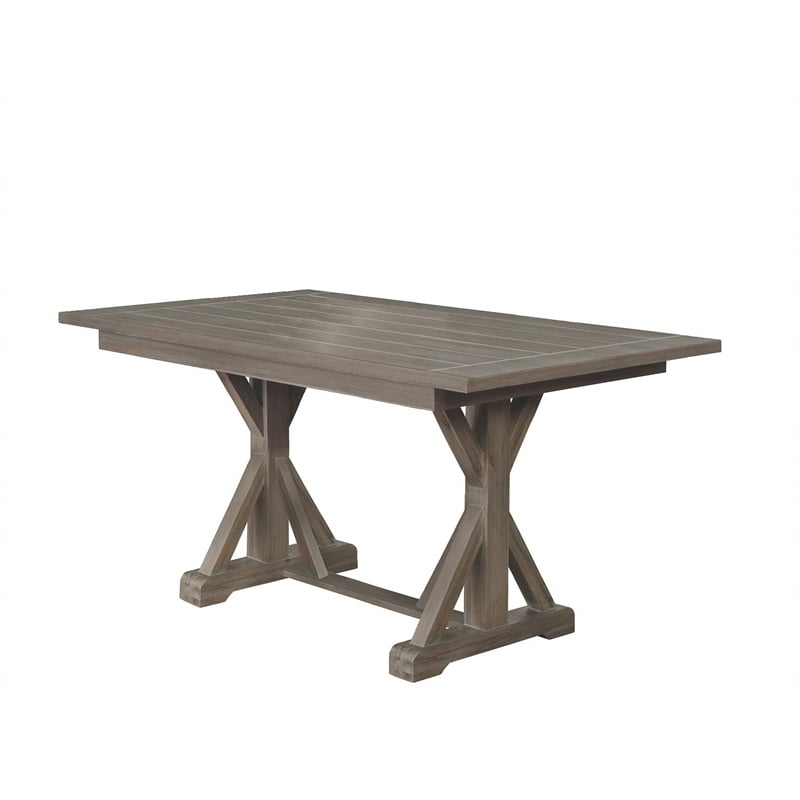 Traditional Rustic Brown Gray Wood Counterheight Dining Table
