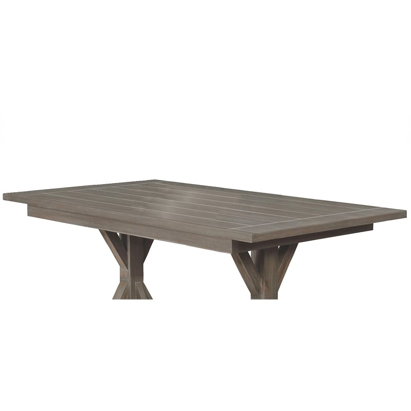 Traditional Rustic Brown Gray Wood Counterheight Dining Table