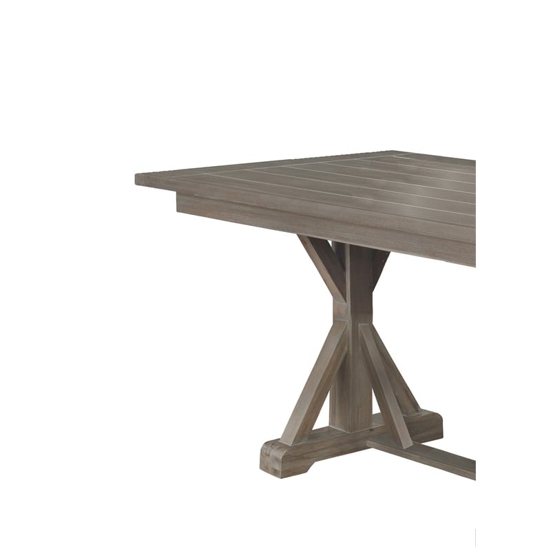 Traditional Rustic Brown Gray Wood Counterheight Dining Table