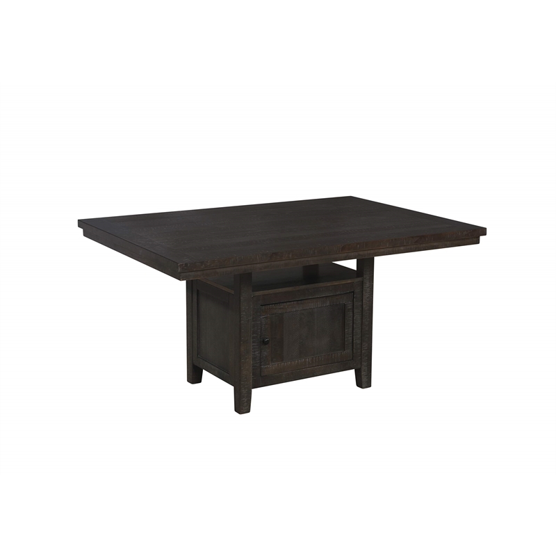 Rustic Dark Oak Wood Dining Table with Underneath Storage Space