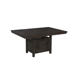 Rustic Dark Oak Wood Dining Table with Underneath Storage Space