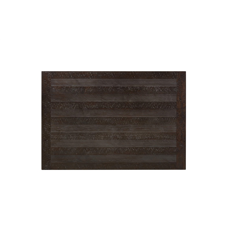 Rustic Dark Oak Wood Dining Table with Underneath Storage Space