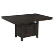 Rustic Dark Oak Wood 7pc Dining Set with Table and Beige Linen Chairs