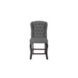 Cappuccino Wood Counterheight Dining Chairs Upholstered in Gray Linen (Set of 2)