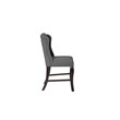 Cappuccino Wood Counterheight Dining Chairs Upholstered in Gray Linen (Set of 2)