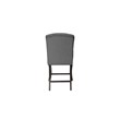 Cappuccino Wood Counterheight Dining Chairs Upholstered in Gray Linen (Set of 2)