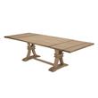 Rustic Natural Wood 7pc Dining Set with Extendable Table + Beige Linen Chairs
